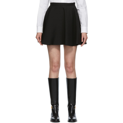 Valentino Black Crepe Couture Miniskirt In 0no Black