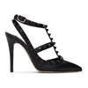 VALENTINO GARAVANI BLACK ROCKSTUD CAGE HEELS