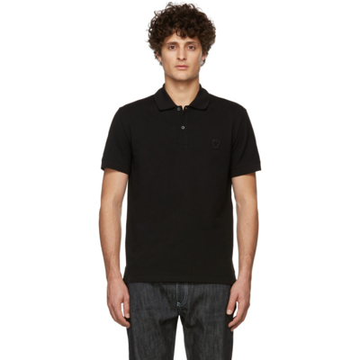 Alexander Mcqueen Cotton Polo Shirt With Skull Patch In Black