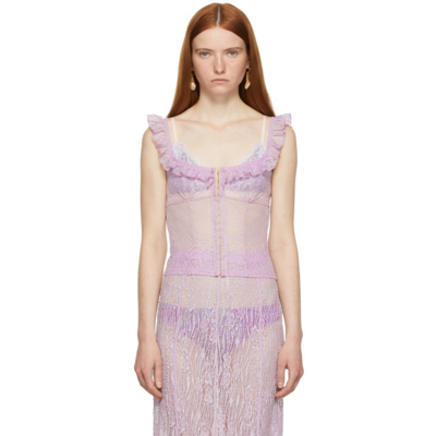 Ichiyo Ssense Exclusive Purple Lace Bustier In Lilac Leopard