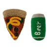 WARE OF THE DOG MULTICOLOR PIZZA & BEER DOG TOYS