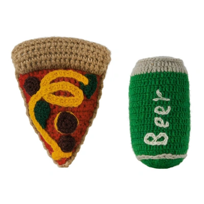 Ware Of The Dog Multicolor Pizza & Beer Dog Toys