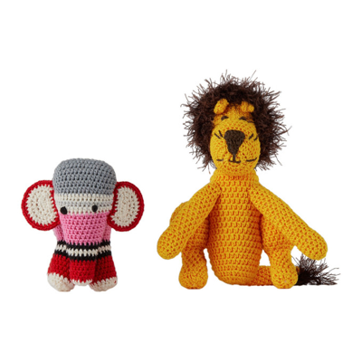 Ware Of The Dog Multicolor Lion & Elephant Dog Toys