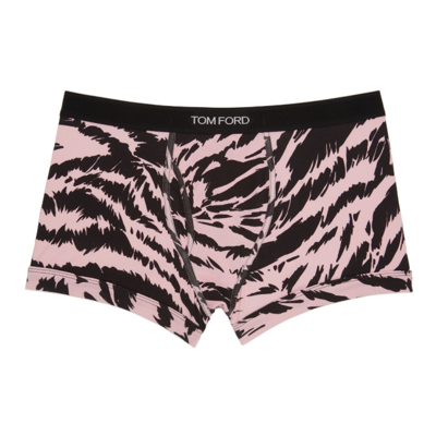 Tom Ford Zebra-print Stretch-cotton Jersey Boxer Briefs In Pink