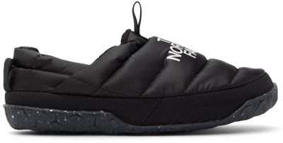 The North Face Black Nuptse Mules In Tnf Black/tnf White