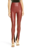 Alix Nyc Carlisle Fau Leather Split Hem Pants In Paprika