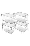 Sorbus Black Floating Rectangle Wall Shelf In Clear