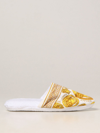 VERSACE FLAT SHOES VERSACE HOME SLIPPERS WITH MEDUSA AND GRECA PRINT,ZSLB00002 ZCOSP132 Z7010