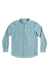 Quiksilver Smoke Trail Button-up Corduroy Shirt In Citadel Blue