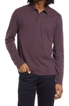 VINCE GARMENT DYED LONG SLEEVE POLO,MS1299034A