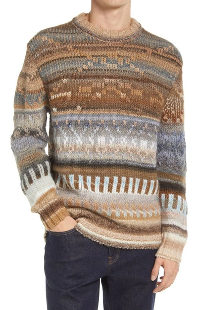 Nn07 Chuck Striped Cable-knit Wool-blend Sweater In Ecru Multi