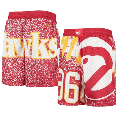 Mitchell & Ness Kids' Big Boys  Red Atlanta Hawks Hardwood Classics Jumbotron Shorts