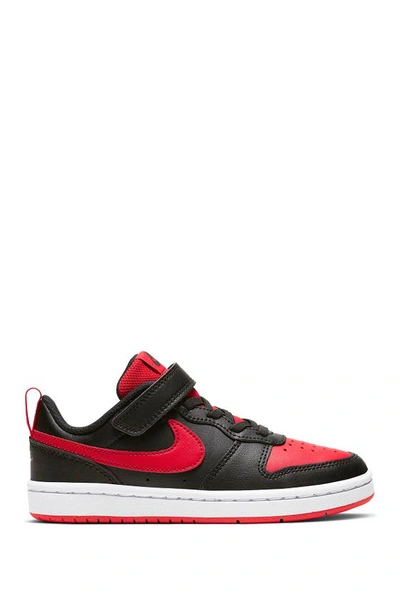 Nike Court Borough Low 2 Little Kids' Shoes In Black/red/white