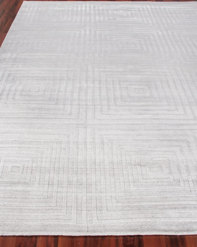 Exquisite Rugs Langley Hand-knotted Rug, 8' X 10' In Silver/ivory