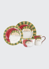 Vietri Old St. Nick Striped Hat 4 Piece Place Setting