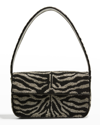 Staud Tommy Two-tone Beaded Shoulder Bag In Black/white