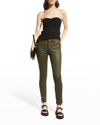 Ag Farrah Sateen High-rise Ankle Skinny Jeans In Ltt Lt Shady Moss