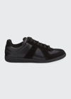 Maison Margiela Black Lace-up Moral Training Casual Sneakers In Black