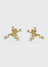 ANTHONY LENT CLIMBING TREE FROG STUD EARRINGS IN 18K YELLOW GOLD AND DIAMONDS,PROD169540155
