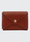 Il Bisonte Unisex Leather Business Card Holder In Vintage Cognac