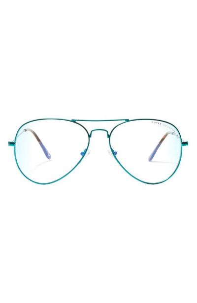 Aimee Kestenberg Broadway 58mm Aviator Blue Light Blocking Glasses In Satin Rainforest Green