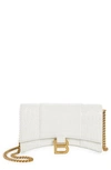 Balenciaga Hourglass Leather Wallet On A Chain In 9016 White