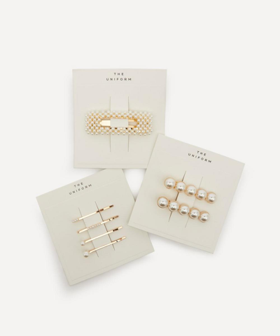 The Uniform Faux Pearl Hair Clips Set