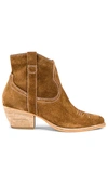 Dolce Vita Silma Dark Brown Genuine Suede Leather Ankle Booties In Dark Brown Suede
