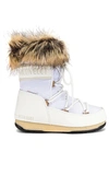 Moon Boot Monaco Faux Fur-trimmed Shell And Faux Leather Snow Boots In White