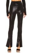 Norma Kamali Spat Faux Leather Flared Leggings In Black
