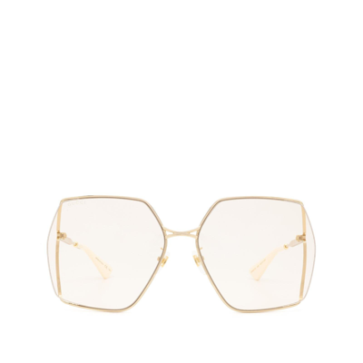 Gucci Gg0817s Gold Sunglasses In White