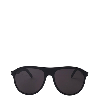 Saint Laurent Sl 432 Slim 001 Aviator Sunglasses In Grey