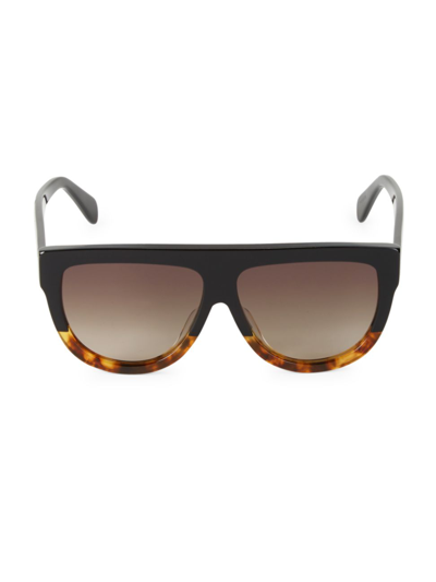 Celine 60mm Flat Top Pilot Sunglasses