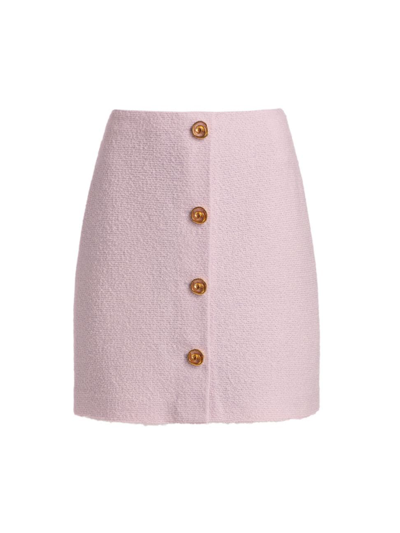 St John Tweed Knit Miniskirt In Light Lavender