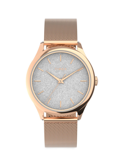 Timex Women's Celestial Opulence Rose Gold-tone Stainless Steel Bracelet Watch 32 Mm In Pink