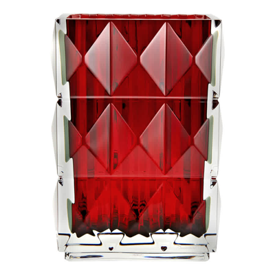 Baccarat Louxor Rectangular Vase In Red