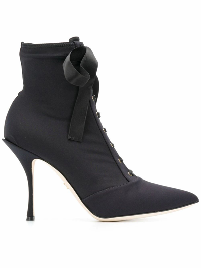 Dolce E Gabbana Women's  Black Fabric Ankle Boots