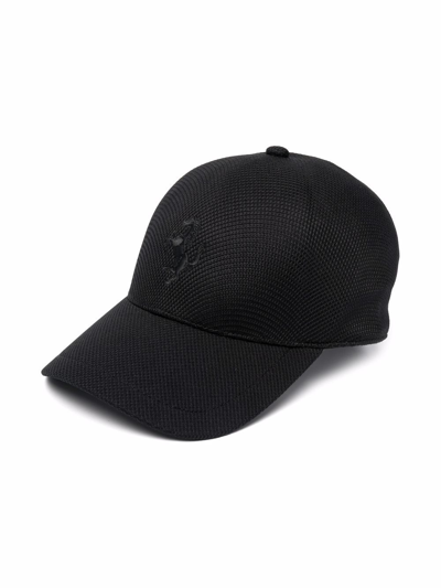 Ferrari Kids' Logo Embroidered Hat In Black