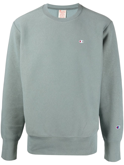 Champion Embroidered-logo Sweatshirt In Blue