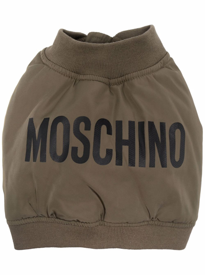 Moschino Logo-print Zip-up Pet Vest In Green