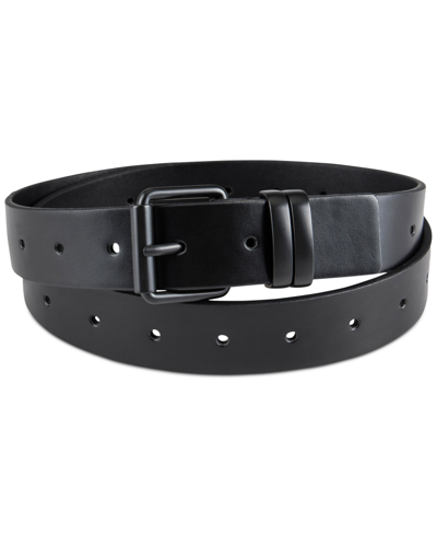 Inc International Concepts Men's Faux-leather Belt, Created For Macy's In Black