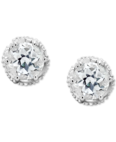 Macy's Rhodolite Garnet Stud Earrings (2 Ct. T.w.) In Sterling Silver (also In Amethyst, White Topaz, Citri