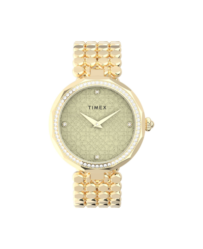 Timex Women's Asheville Gold-tone Low Lead Brass Bracelet Watch 34 Mm