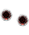 Macy's Rhodolite Garnet Stud Earrings (2 Ct. T.w.) In Sterling Silver (also In Amethyst, White Topaz, Citri In Garnet