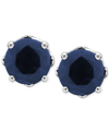 Macy's Sapphire Solitaire Stud Earrings (1-1/5 Ct. T.w.) In Sterling Silver (also In Ruby & Emerald) In Sapphire