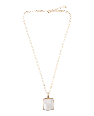Barse Women's Saint-tropez Bronze And Mother-of-pearl Pendant On Chain Necklace