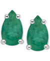 Macy's Tanzanite Pear-shape Stud Earrings (3/8 Ct. T.w.) In 14k White Gold (also In Emerald, Ruby & Sapphir In Emerald
