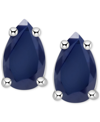 Macy's Tanzanite Pear-shape Stud Earrings (3/8 Ct. T.w.) In 14k White Gold (also In Emerald, Ruby & Sapphir In Sapphire