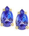 Macy's Tanzanite Pear-shape Stud Earrings (3/8 Ct. T.w.) In 14k Gold (also In Emerald, Ruby & Sapphire) In Tanzanite