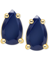 Macy's Tanzanite Pear-shape Stud Earrings (3/8 Ct. T.w.) In 14k White Gold (also In Emerald, Ruby & Sapphir In Sapphire